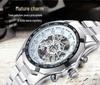 Best-Selling Men's Automatic Skeleton Watch, Stainless Steel Large Dial Luminous Design