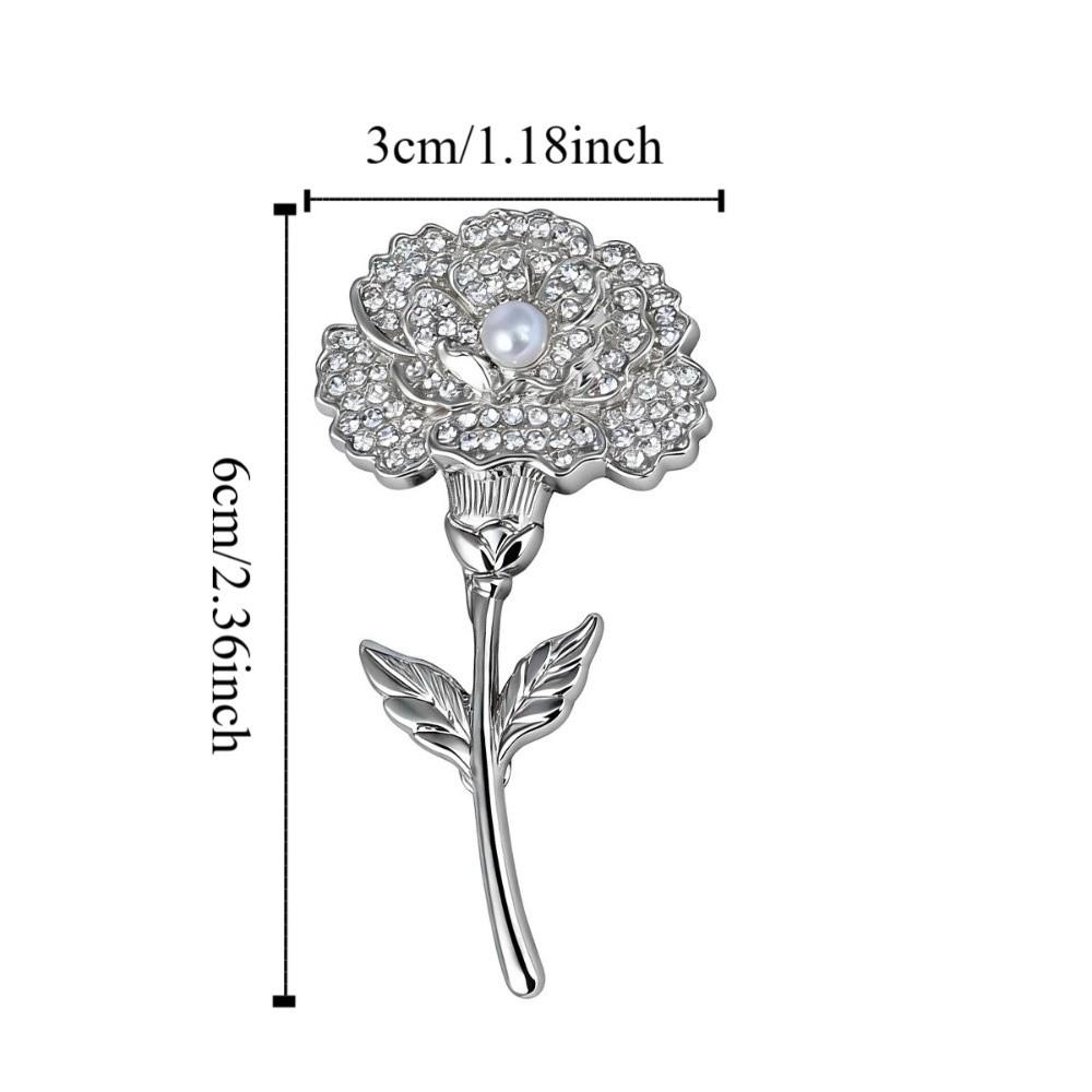 Luxury Floral Corsage with Pearls Metal Corsage Ornament Unique Carnation Brooch  Mother's Day Gift