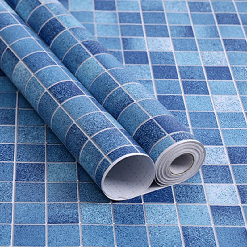 10M Self-adhesive PVC Mosaic Wallpaper Moisture-proof Waterproof Bathroom Kitchen Background Refurbished Tile Wall Stickers