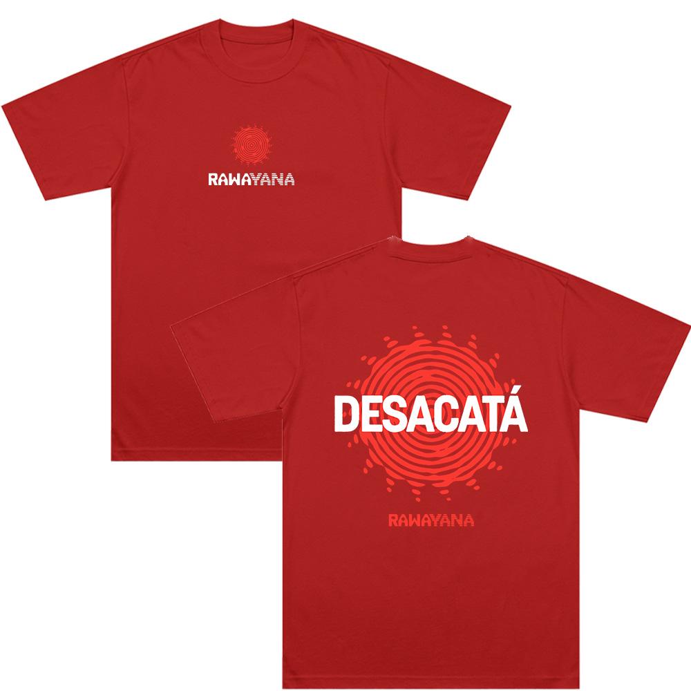 

Desacata T-Shirt Band Rawayana Music Album Graphic Tee Men Women Fashion Heavy Cotton Clothing Crewneck Hip Hop Tee Streetwear XXL червоний