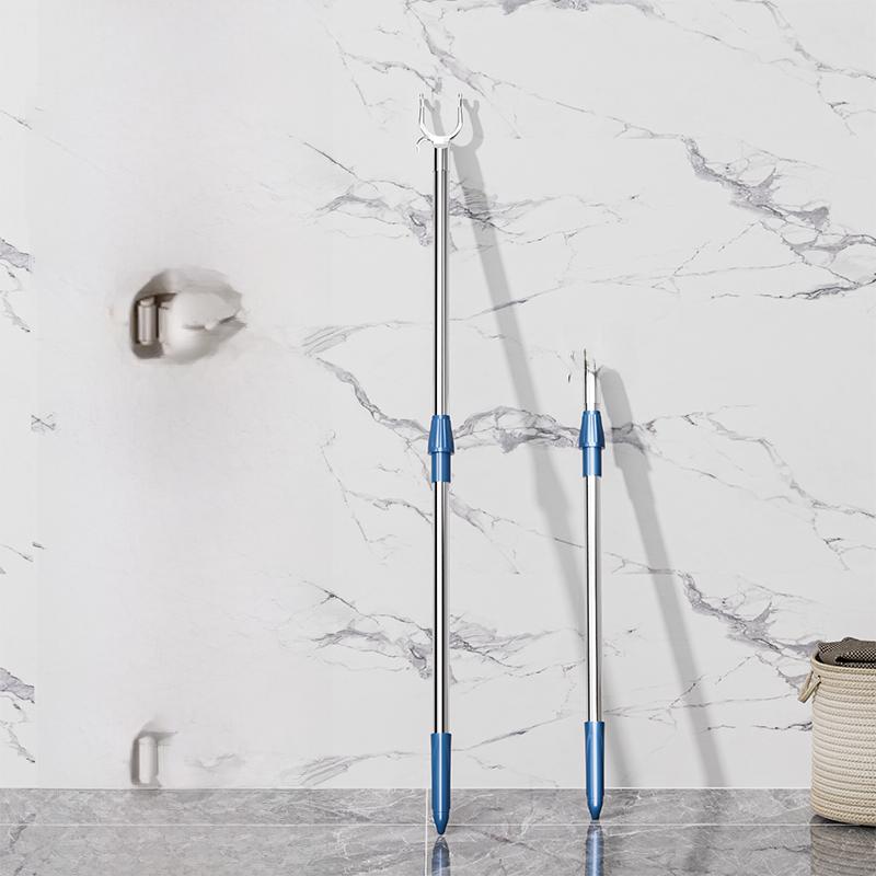 Retractable Clothes Drng Rod Single Prong Clothes Hanger Storage Organizer for Home Dormi Stainl Steel PP Material