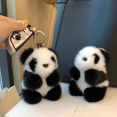1/2 Stück Plüsch Panda Schlüsselanhänger Anhänger Geldbörsen Schlüsselring Auto Schlüsselanhänger Leichtgewichtiger Weicher Taschenanhänger Panda Schlüsselring