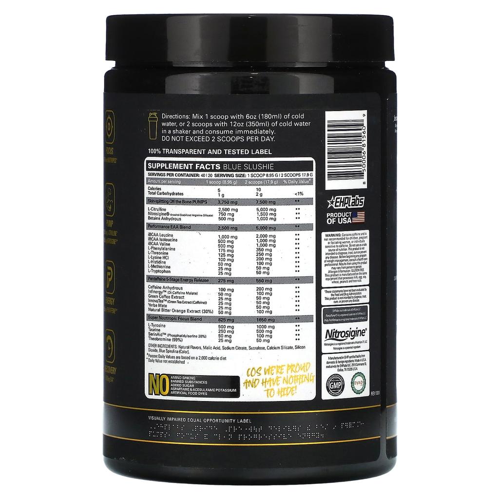 EHPlabs, Pride, King of PreWorkouts, Blue Slush, 12.6 oz (358 g)