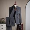 Men's High-End Double-Breasted Wedding Suit - Slim Fit, Professional Formal Wear, Versatile Fashion