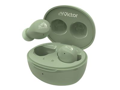 Écouteurs sans fil JVC Kenwood Victor Bluetooth, autonomie totale de 23 heures, microphone inclus, petits, légers, étanches, verts HA-A6T-G Ver.5.4 HA-A6T