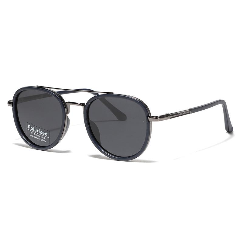 Glasses Metal Double Beam Medieval Round Sunglasses Women'S Polarized Sunglasses Men'S Driver Glasses