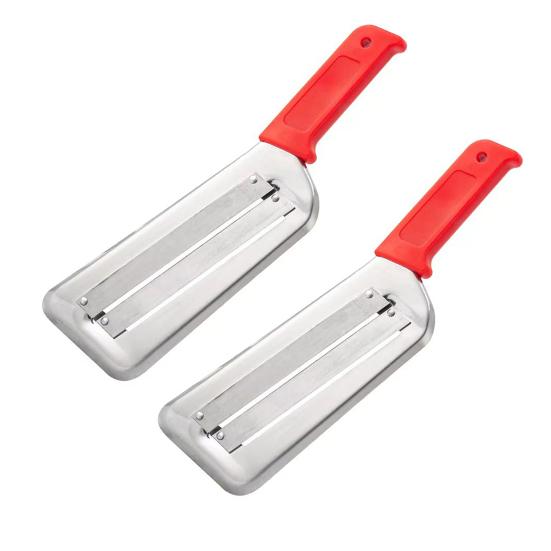 2Pcs Onion Slicer Stainless Steel Cabbage Shredder Safe Grip Vegetable Slicer for Sugarcane Potatoes Coleslaw