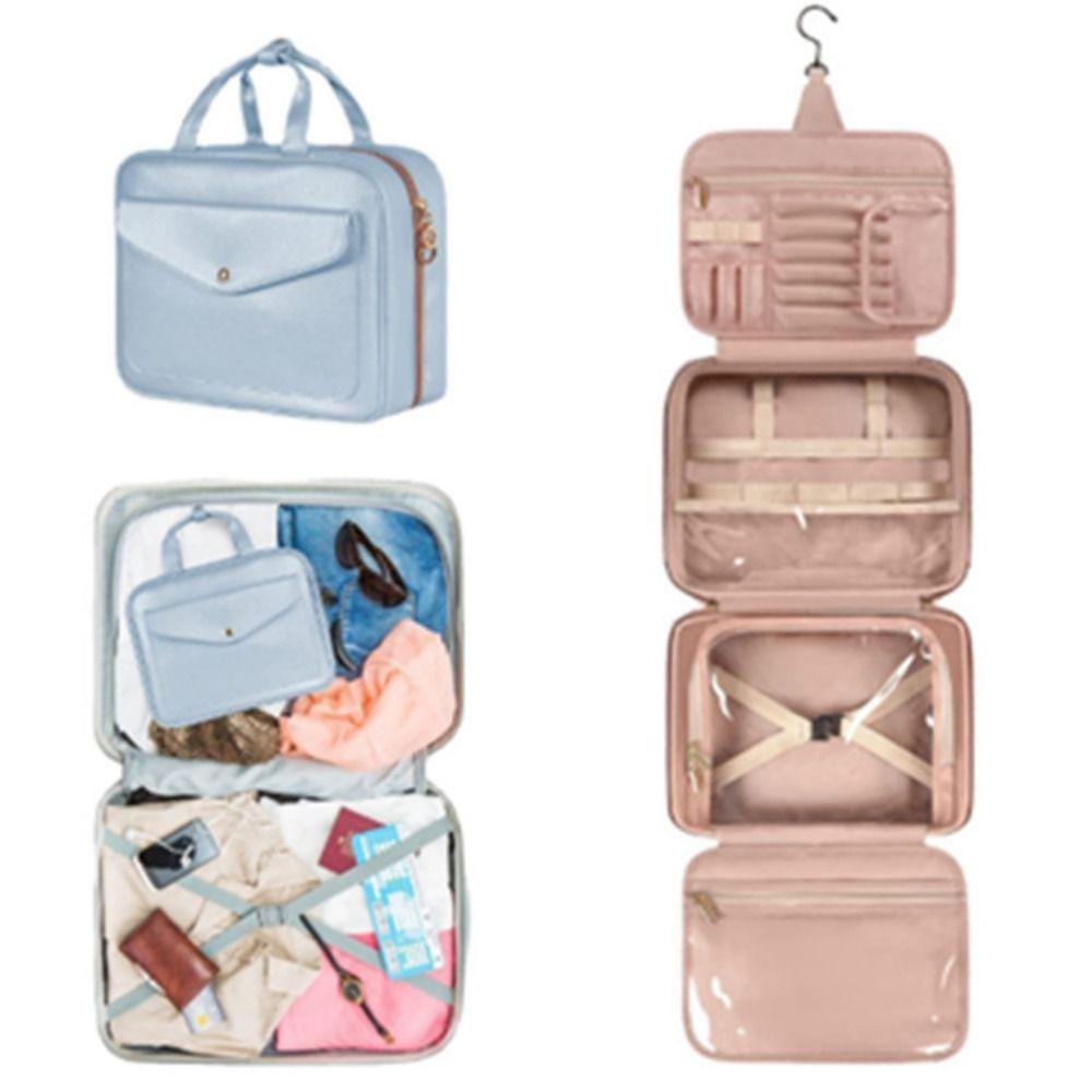 

4 Compartments Travel Cosmetic Bag Waterproof Makeup Tool Organizer Make Up Storage Bag Shampoo