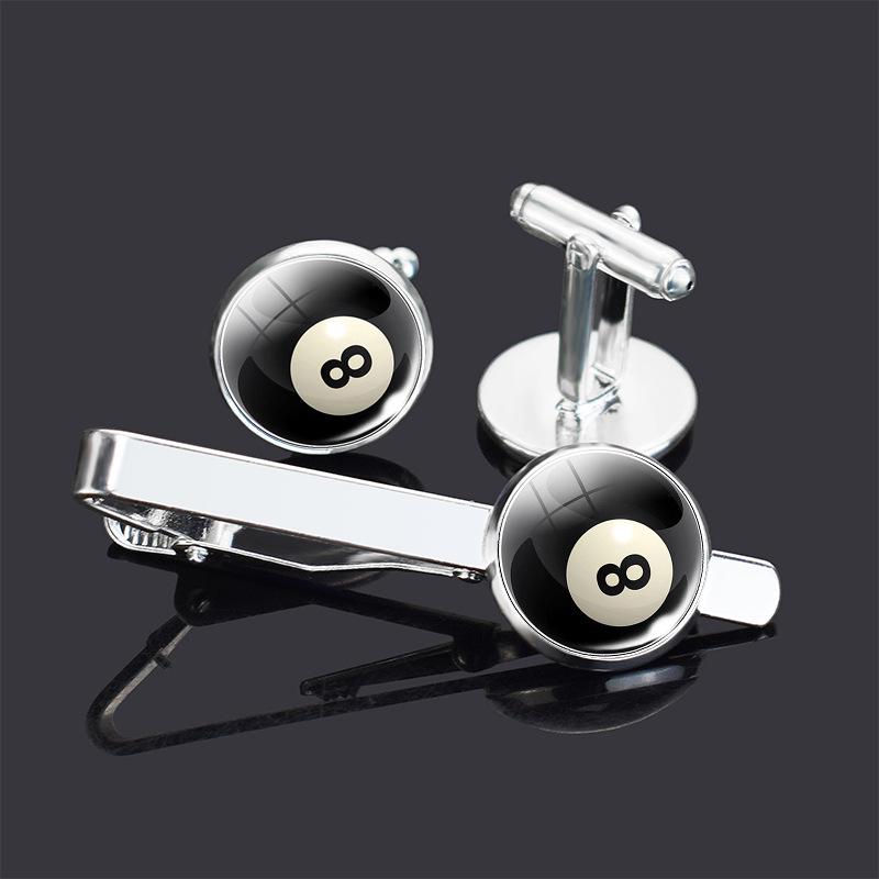 Men's Basketball & Football Cufflink Tie Clip Set - Perfect Valentine's or Father's Day Gift