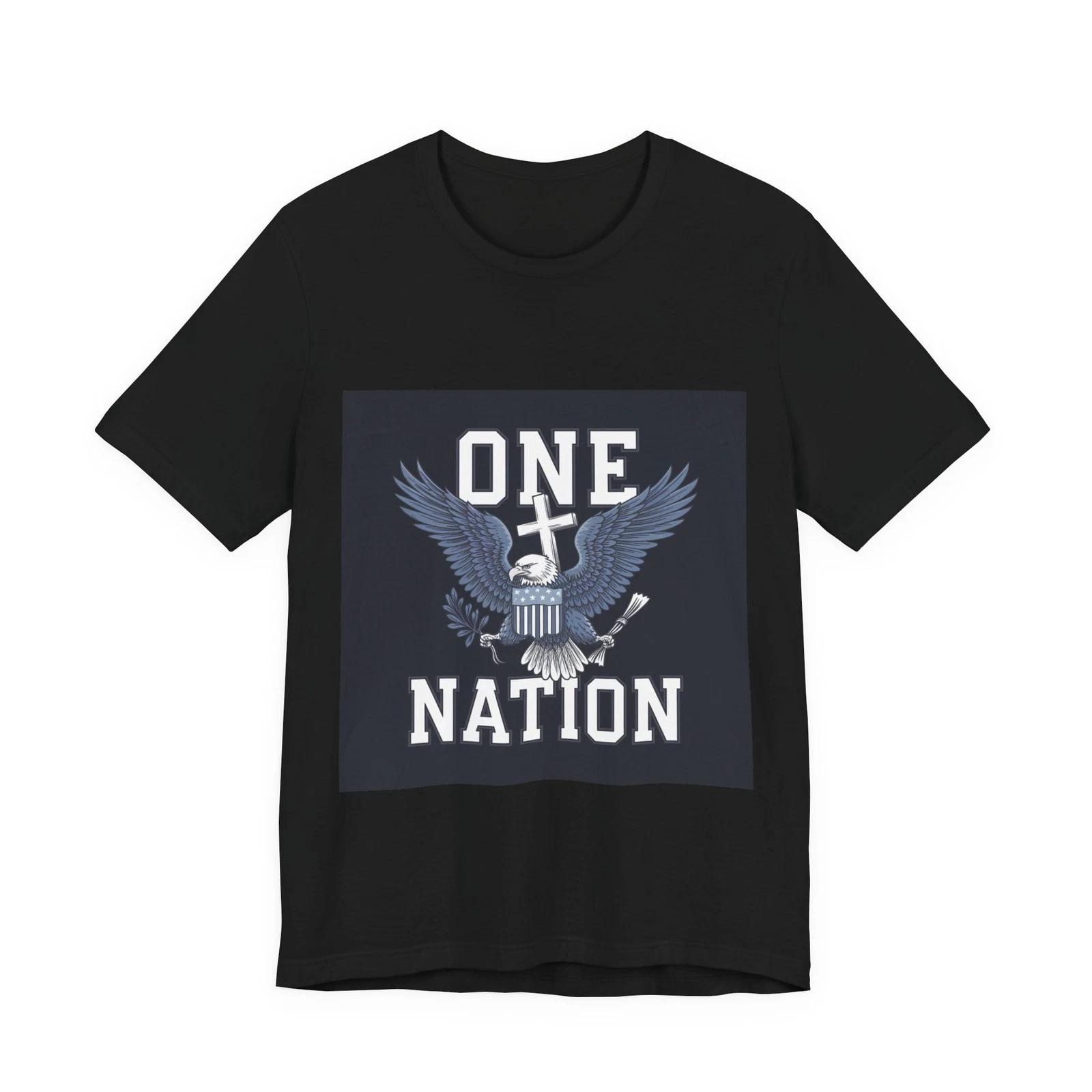 One Nation Under God Patriotic Unisex T-Shirt Jesus USA Tee 2XL