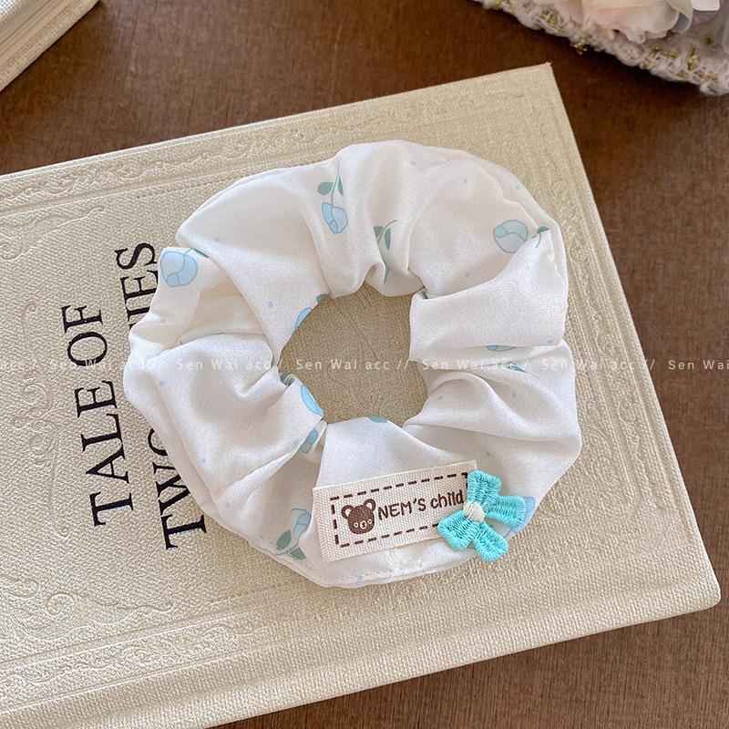 Fabric plaid large intestine hair band female sweet small fresh tied hair rubber band girl heart personalized headdress