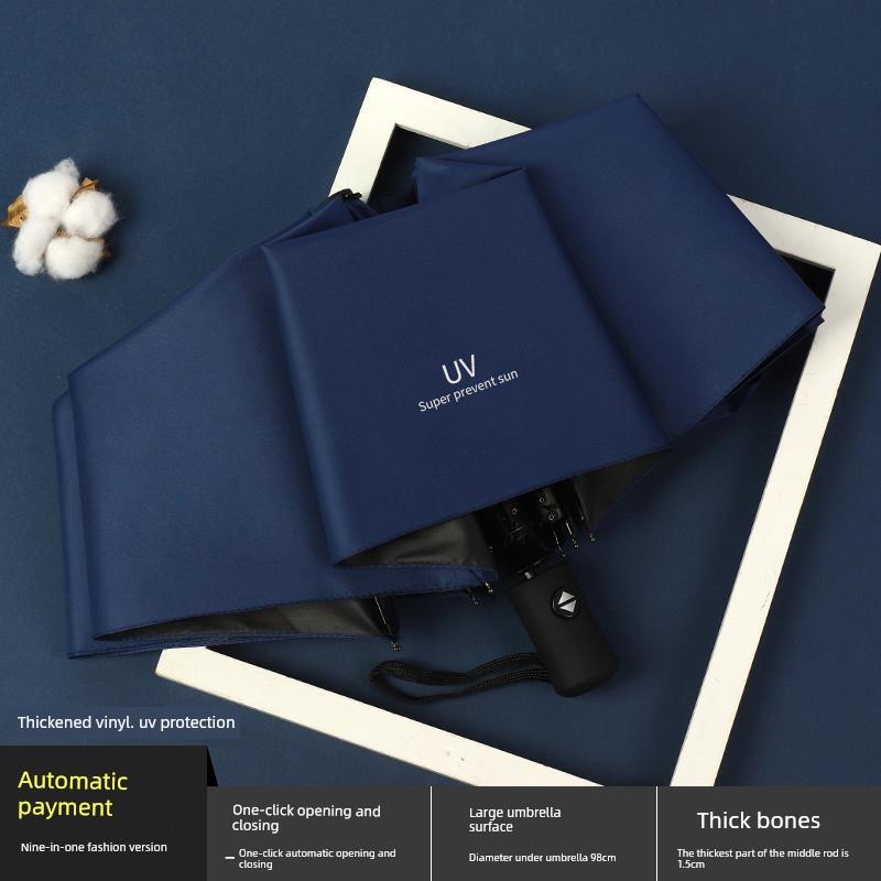 Dual-Purpose Sun and Rain Umbrella for Men and Women, Sun Protection, Uv-Resistant, Portable, Foldable, Fully Automatic, Large Sun Umbrella