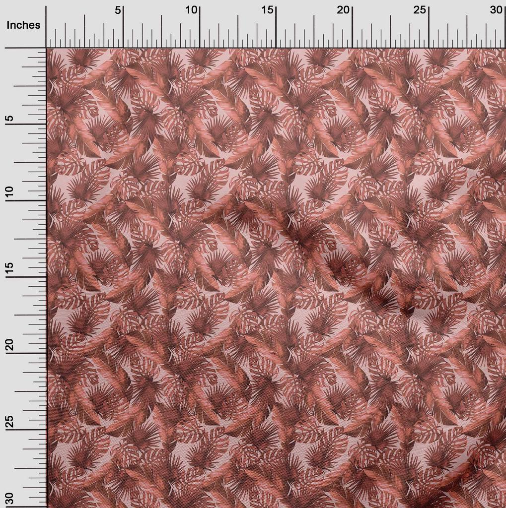 oneOone Cotton Cambric Dark Rose Brown Fabric Tropical Fabric For Sewing Printed Craft Fabric By The Yard 42 Inch