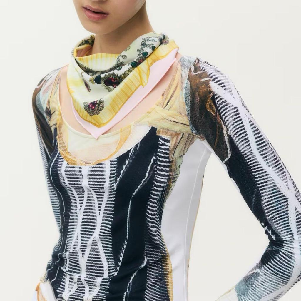 Used H&M  GLENN MARTENS Silk Neck Scarf