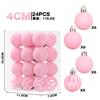 6cm Flocked Christmas Balls 24pcs Luxury Vintage Burgundy Tree Ornaments