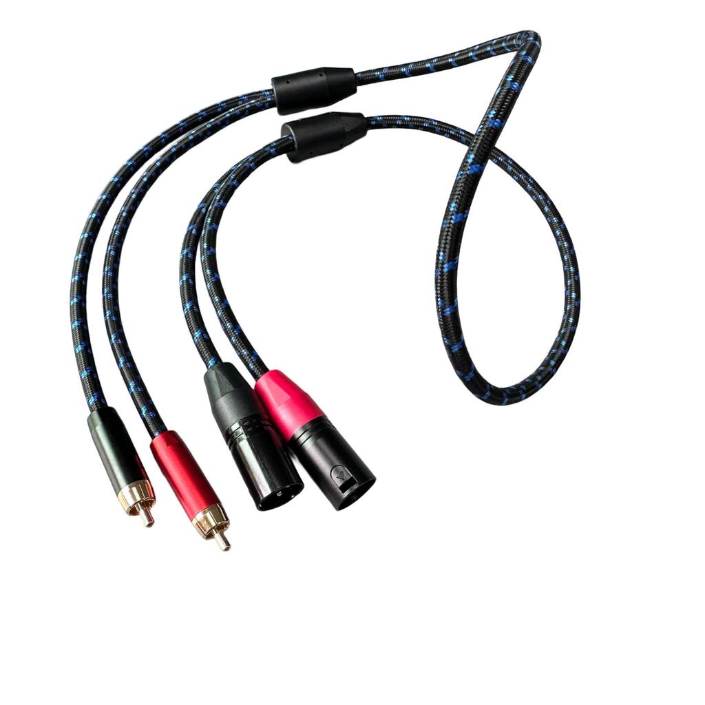 Gold-Plated Double Lotus RCA to Dual XLR Audio Cable Adapter