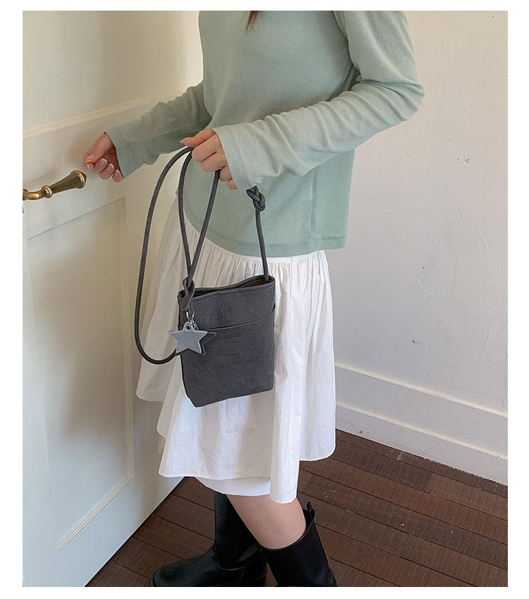 

Summer Cute Yellow Mini Bucket Women s Crossbody Bag Star Pendant Small Handbag Hot Sale Casual Versatile Phone Shoulder Bags чёрный