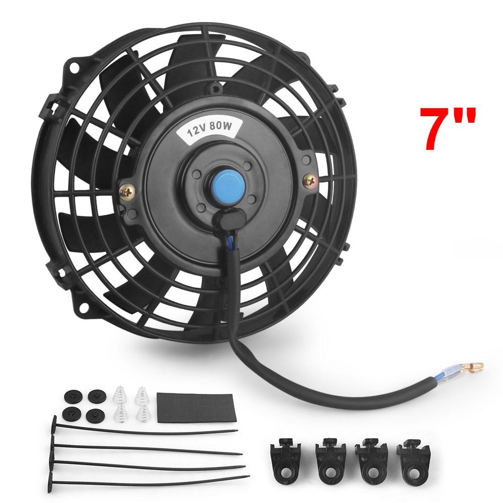 Universal 7/10/12/14 Inch 12V 80W 2100RPM Car Air Conditioning Electronic Radiator Cooling Fan Blade Electric Cool MountingKit 7inch