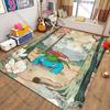 Ukiyo-e style Pokemon theme Carpet New Release! Rug for Living Room Bedroom,Office Areas,Durable Machine Washable Mat great gift