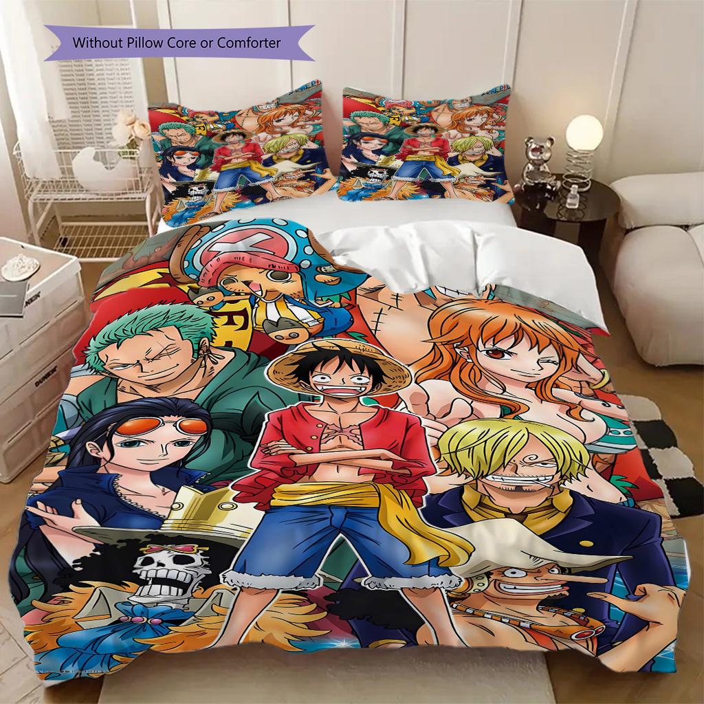 One Piece Anime Puzzle Soft Comfortable Duvet Cover, Children's Bedding Set Gift, Various Sizes Available LXR156