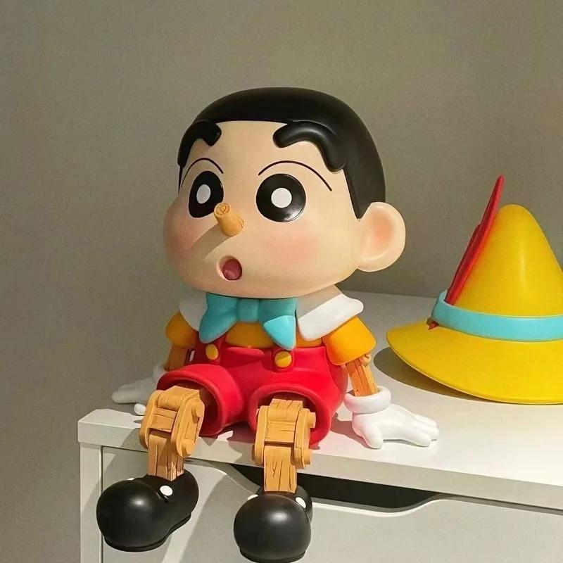 Puppet Crayon Shin-chan Figurine Cosplay Pinocchio Blockhead Anime Figure Ornament Action Model Collection Birthday Gifts