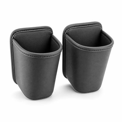 Rotoha Car Drink Rear Seat Door Cup Small Item Trash PU Black Holder, Add-on, Clip-on Mount, Holder, Storage, Can, Leather, (2 Pieces)