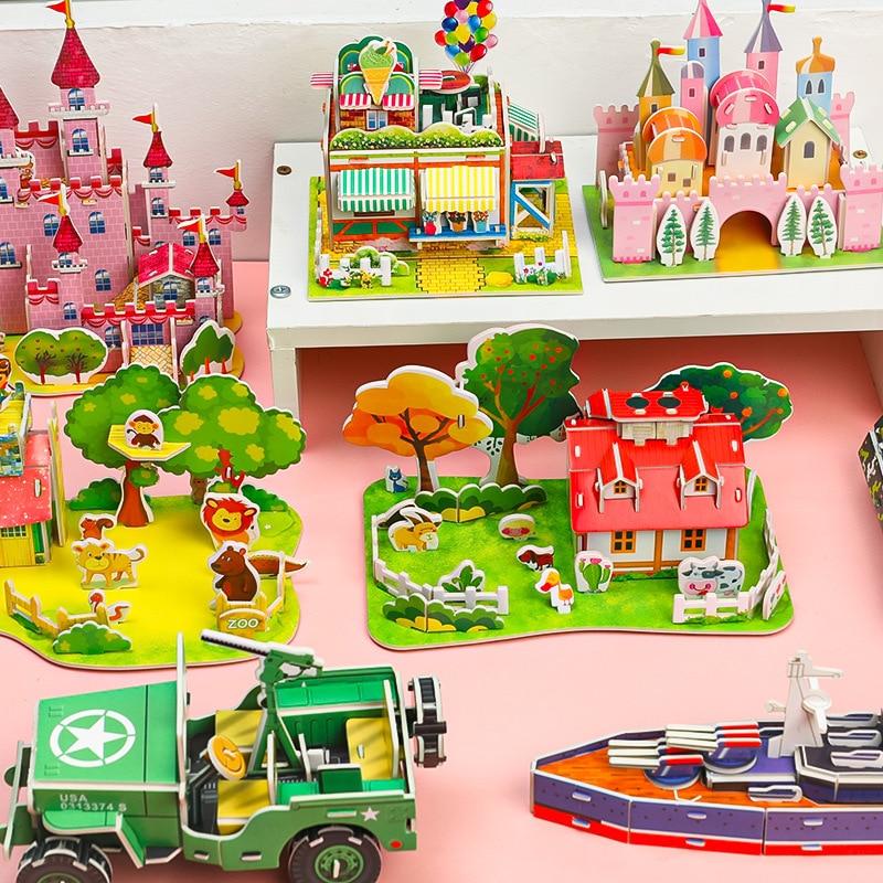 Fantasy Castle 3D Puzzle Educational Toy for Kids, 3D Model Building Kit, Multi-Size Castle Puzzle