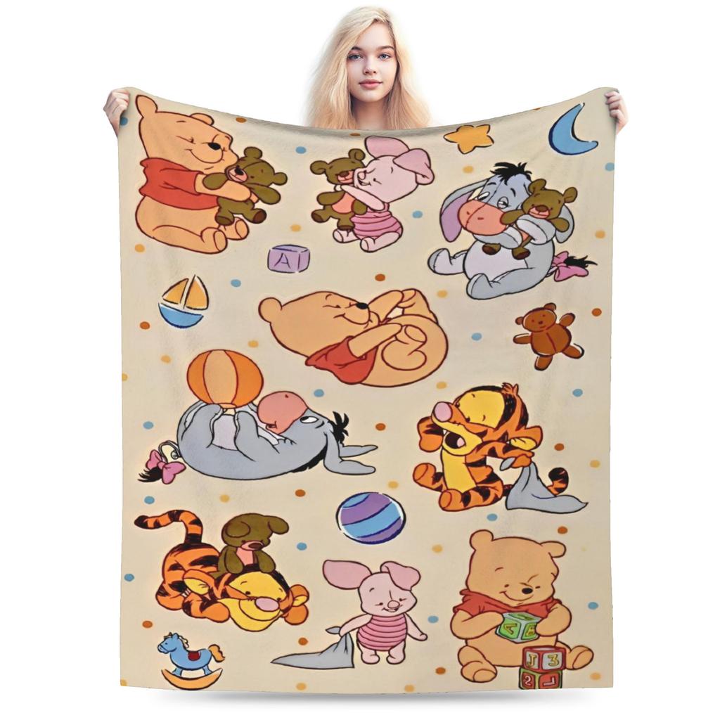 Cute Kawaii Blankets Winnie The Pooh Fuzzy Throw Blanket Bedding Couch Personalised Soft Warm Bedspreads