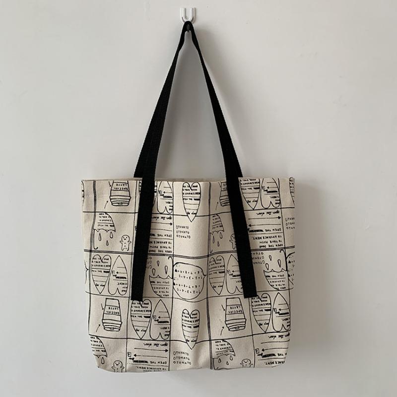 Neue Damen-Canvas-Großtasche im College-Stil mit großer Kapazität