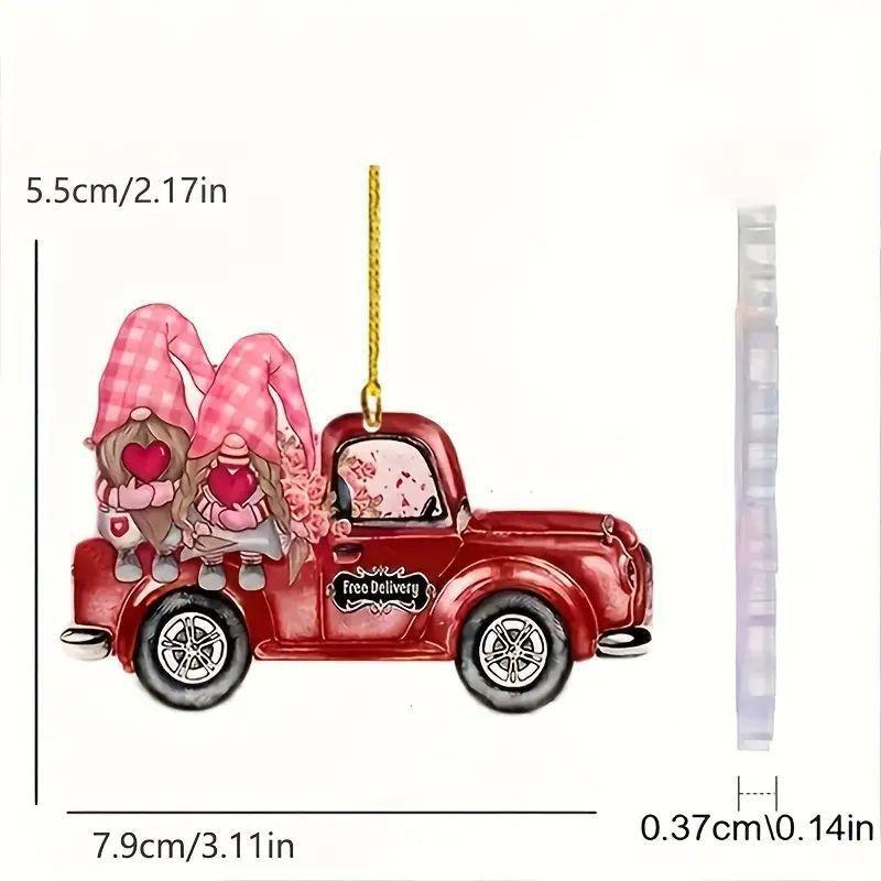 Cartoon Acrylic Delightful Gnome Hanging Ornament For Cheerful Car Decor Interior