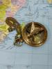 Engraved Brass Nautical Compass with Leather Case, Gift for Him, Perfect & Unique Gift, Personalized Pocket Compass, Brass Sundial Compass