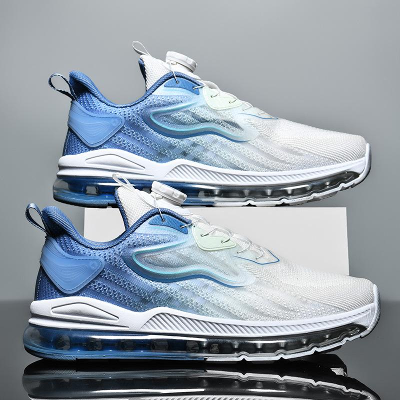 Extra large size men's shoes four seasons fashion air cushion running shoes flying woven casual sports shoes outdoor breathability