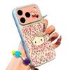 Pink Leopard Cat Is Suitable for iPhone Apple 17Promax Mobile Phone Case 16/15/14 Electroplating Large Window 13 Sets