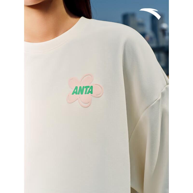 Anta Women's Fleece-Lined Back Print Sweatshirt
