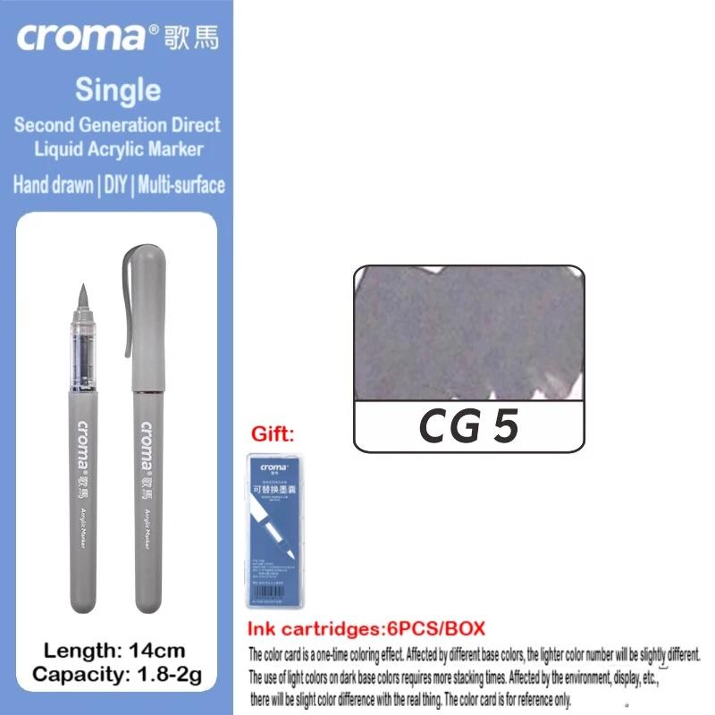 Croma 160/1 Farben Nachfüllbares Direktflüssig-Acrylmarker-Set mit Weicher Spitze, Waschbarer Aquarellpinsel Schulausstattung