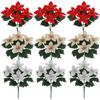 3PCS Christmas Simulation Bouquet 5 Fork Fake Flower Honeysuckle Holiday Decoration Simulation Green Plant Interior Decoration
