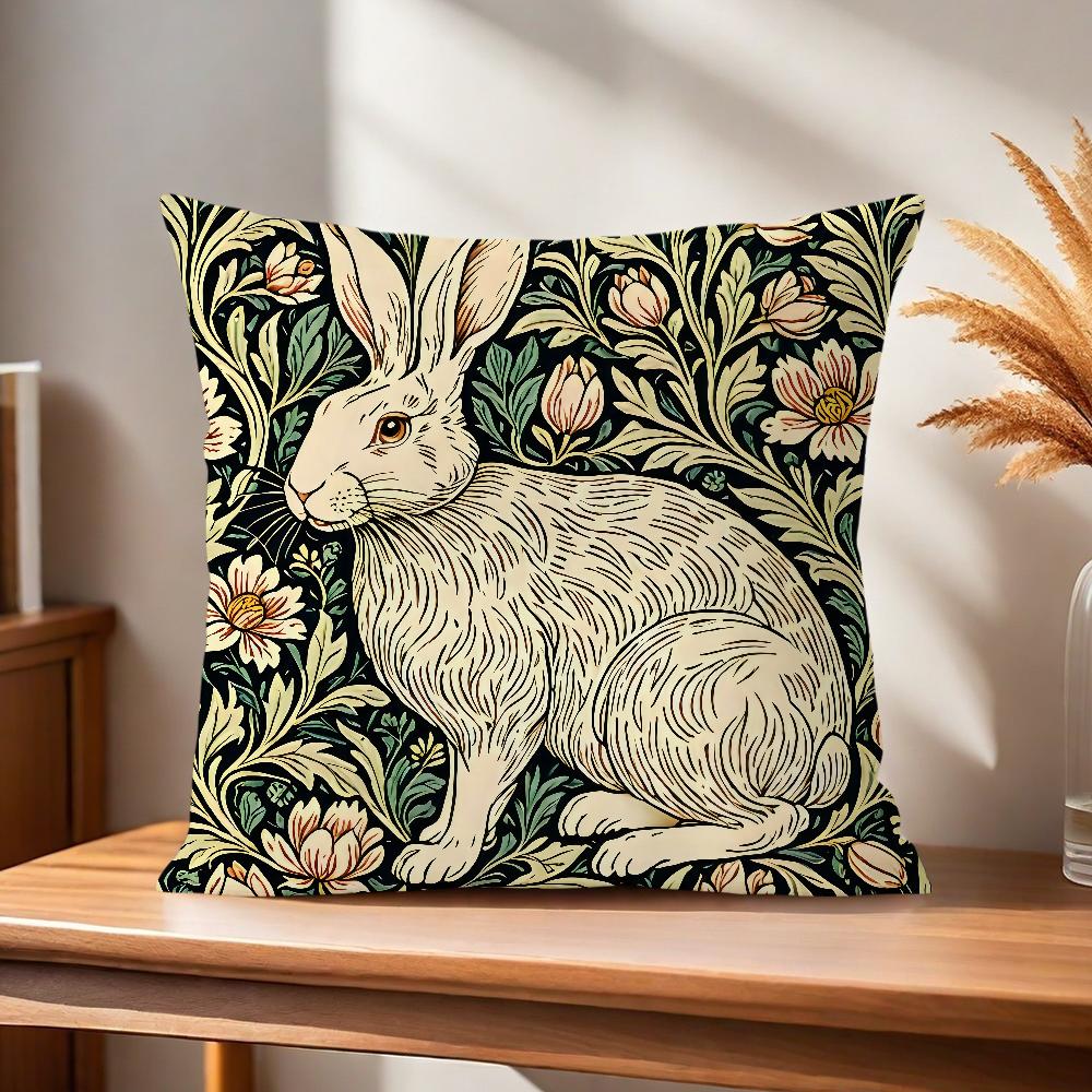 Retro Zacht Kussensloop Voor W-William M-Morris Bank Kunst Leven Konijn Kamer Huisdecoratie Beschermhoezen Zonder Vulling