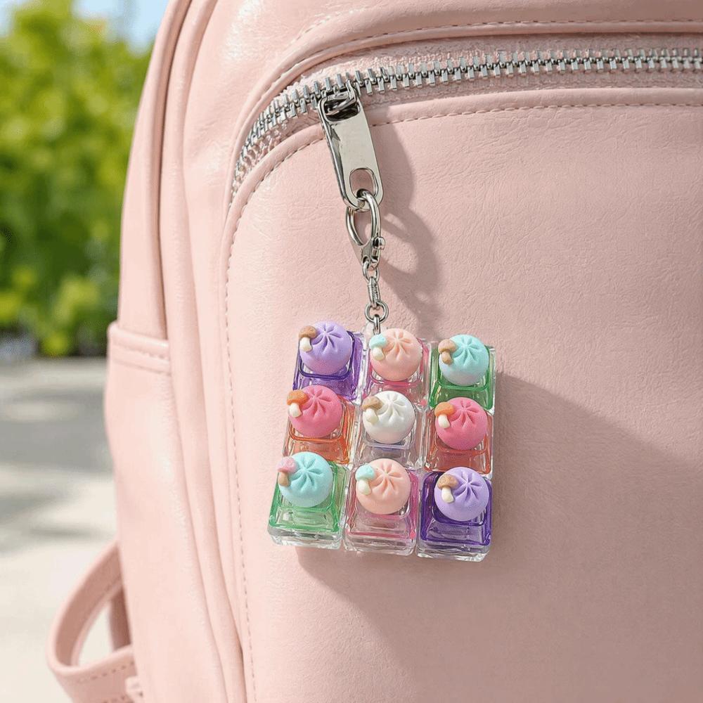 Foods Clicker Anti-stress Toy Pendant Stress Relief Calming Keychain Keys  Children Adults