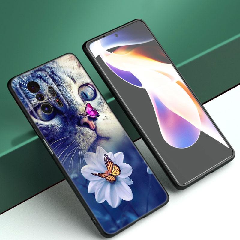 Animal Fox Wolf Flowers Phone Case For Xiaomi Mi A2 8 9 SE Note 10 10T 11 12 Lite 9T 11T 12S 12T Pro A3 6X 12X TPU Black Cover