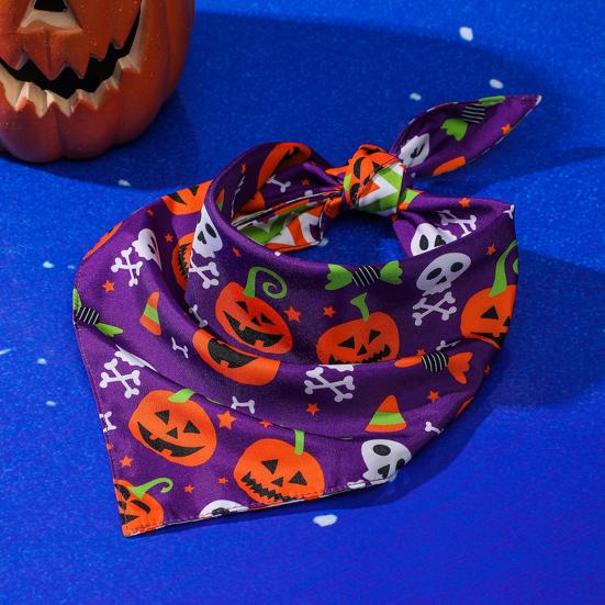 Dog Bandana Dual Side Patterns Washable Delicate Texture Non-Irritation Lint Free Wear Resistant
