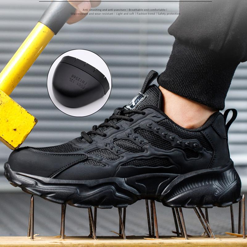 Białe buty ochronne męskie stalowe buty z noskami trampki do pracy Anti-smash antyprzebiciowe niezniszczalne buty sportowe męskie buty ochronne