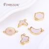 Wholesale Connector Charms DIY Accessories 18K Real Gold Plated Shell Geometry Design Connector Pendants For Necklace Making