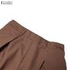 ZANZEA Women Commuer Casual Solid Color Loose Wide Leg Pants