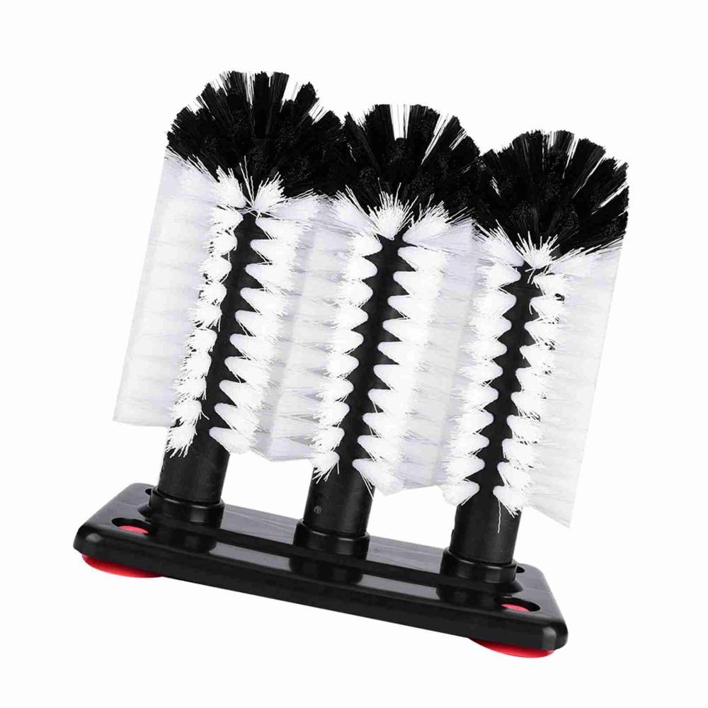 Black Cup Cleaning Brush Round Base Bottle Brush Kitchen Tools Glass Washer Bar Counter
