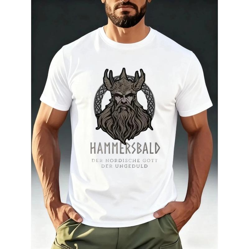 

Men S Fashion T-Shirt, Features a Quirky Themed Print, with a Trendy Mythological Design And Comfortable, Skin-Friendly Short Sleeves S белый