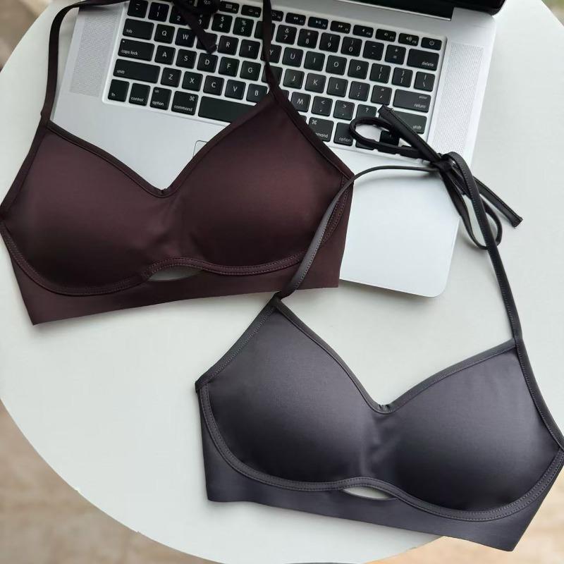 Neck Seamless Sports Underwear, Sexy Beauty, Thin Shoulder Straps, Small Breasts, Bras Gathered and Large, No Steel Rims, Sub-breasts, Bras.