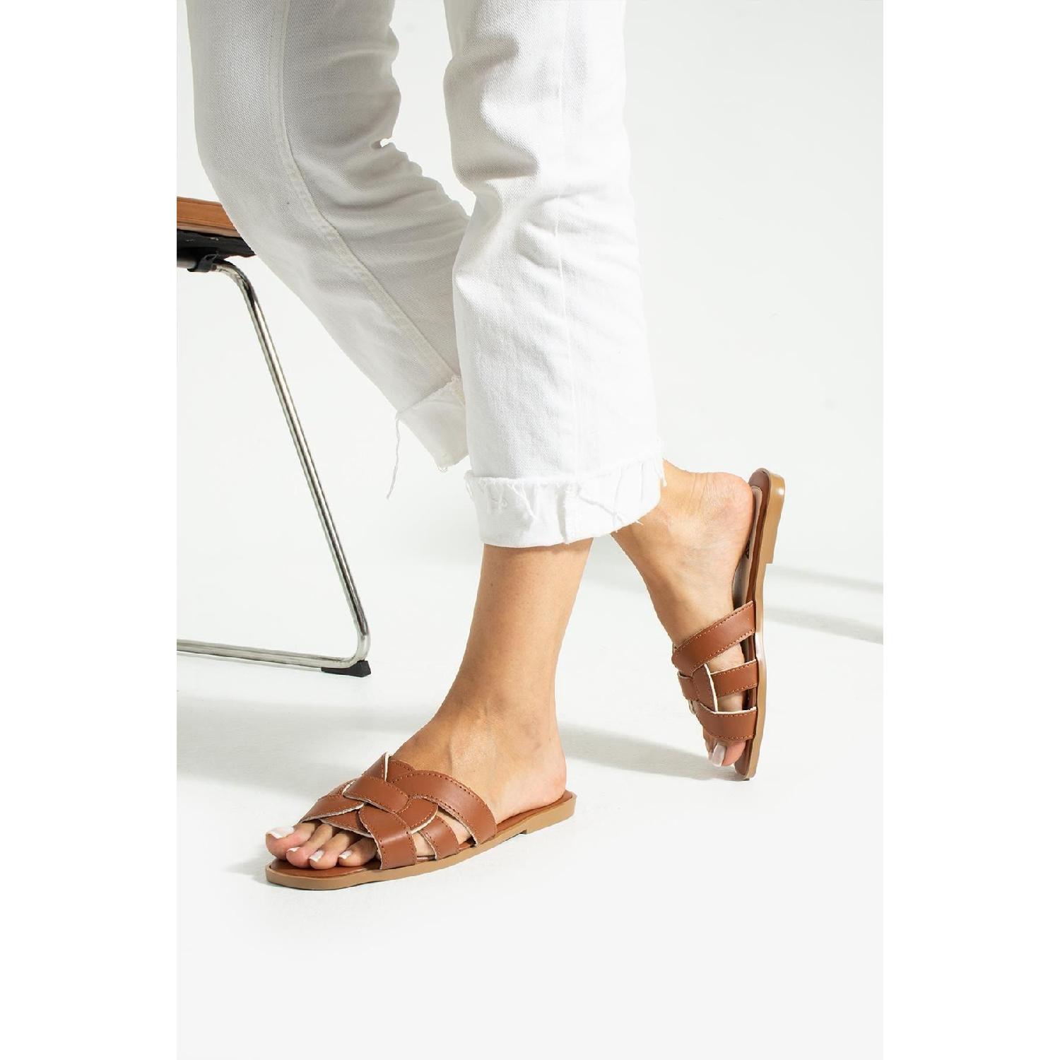 

Tan Women s Slippers With Open Front And Sides Outdoor And Home Slippers 39 чорний