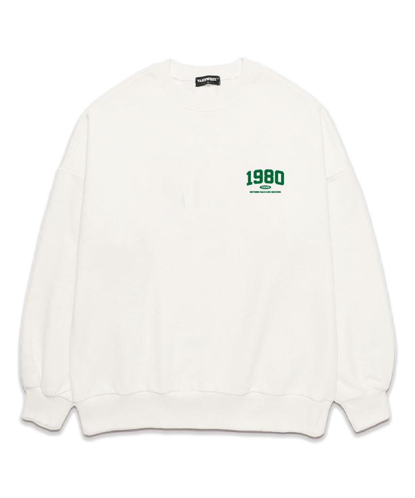 VANNWORKS Mini 1980 Oversized Sweatshirt (Vls0055) White/Green