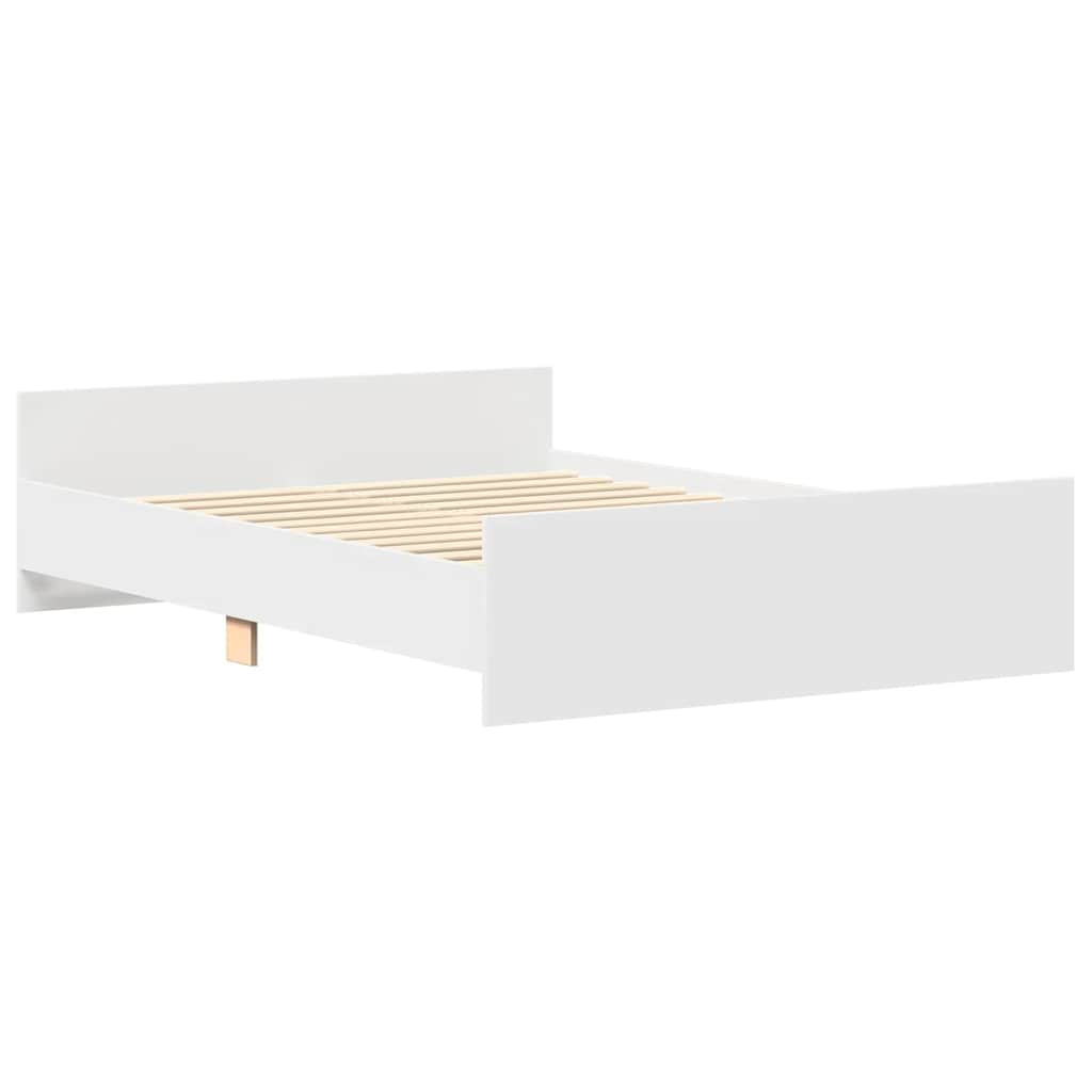 Vidaxl Rama Łóżka Z Wezgłowiem I Zanóżkiem, Biała, 140X200 Cm