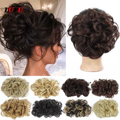 Synthetic Chignon for Women Messy Scrunchie 2 Plastic Comb Elastic Band Updo Cover Hairpiece Extension Hair Bun